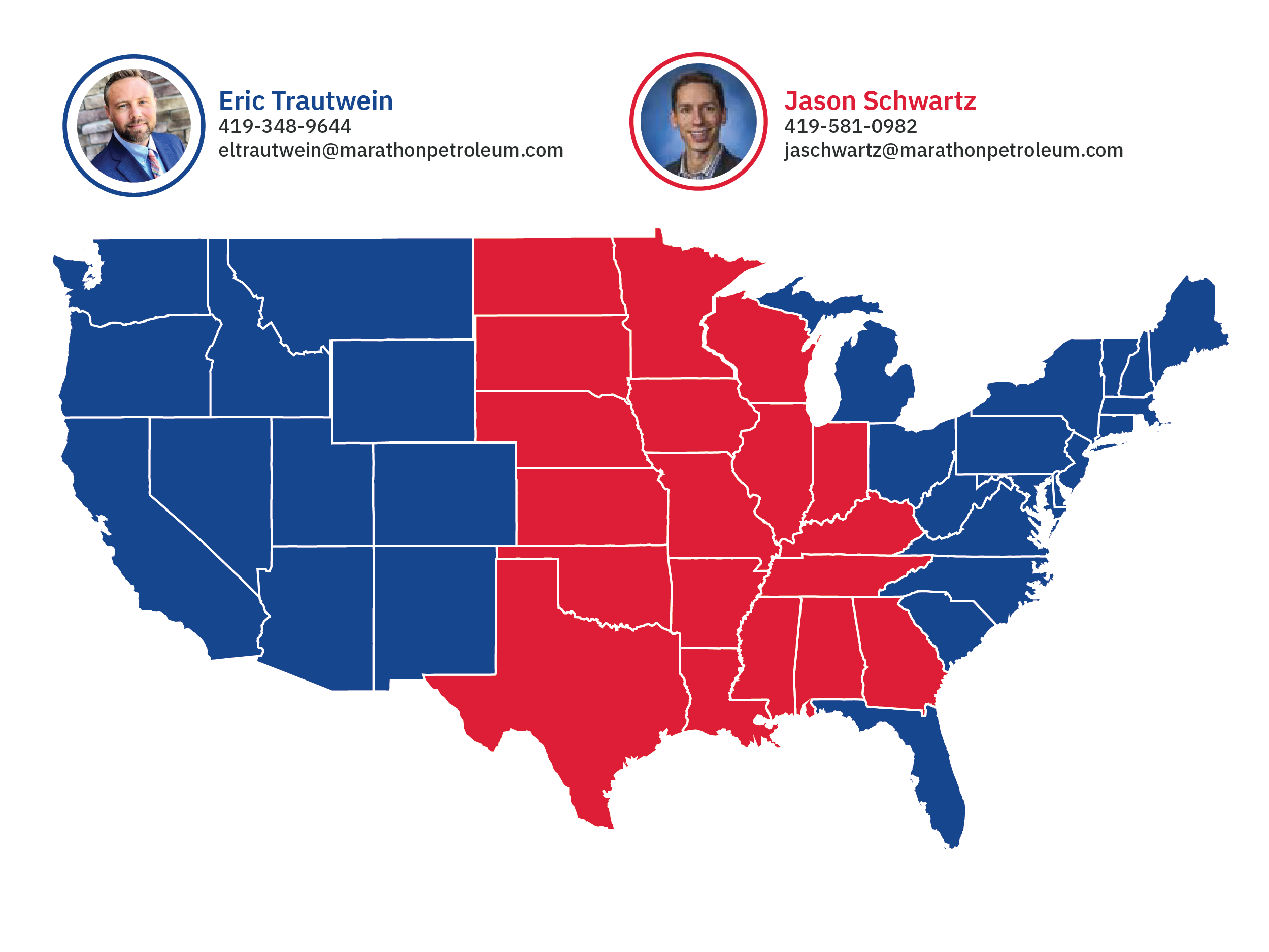 Contact Map showing representatives and their allocated regions